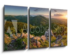 Obraz   Green nature panorama with sun, 90 x 50 cm
