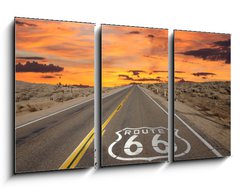 Obraz 3D tdln - 90 x 50 cm F_BS53081233 - Route 66 Pavement Sign Sunrise Mojave Desert