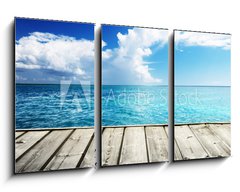 Obraz   Caribbean sea and wooden platform, 90 x 50 cm