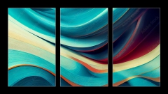 Obraz 3D tdln - 90 x 50 cm F_BS538666277 - Swirling blue and coral background