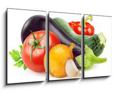 Obraz 3D tdln - 90 x 50 cm F_BS54339773 - Fresh vegetables isolated on white - erstv zelenina izolovanch na blm