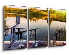 Obraz 3D tdln - 90 x 50 cm F_BS55239713 - fishing on the lake