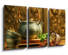 Obraz 3D tdln - 90 x 50 cm F_BS5535298 - Asian herb tea on an old rustic table