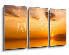 Obraz 3D tdln - 90 x 50 cm F_BS58094630 - Beautiful sunset with clouds reflected in water. - Krsn zpad slunce s mraky odr ve vod.