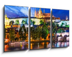 Obraz 3D tdln - 90 x 50 cm F_BS58144488 - Night scenery of Prague, Czech Republic