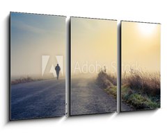 Obraz 3D tdln - 90 x 50 cm F_BS58456380 - men silhouette in the fog