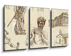 Obraz 3D tdln - 90 x 50 cm F_BS58716333 - Traveling: GREECE, part 3 - Collection of an hand drawings.