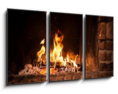 Obraz 3D tdln - 90 x 50 cm F_BS59025848 - Fire in fireplace - Por v krbu