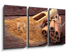 Obraz 3D tdln - 90 x 50 cm F_BS59745176 - Cinnamon sticks and cinnamon powder