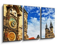 Obraz 3D tdln - 90 x 50 cm F_BS60331923 - Prague, Czech Republic - view of square and astronomical clock - Praha, esk republika