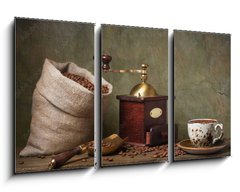 Obraz 3D tdln - 90 x 50 cm F_BS61329074 - Still life with cup of coffee and grinder