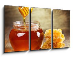 Obraz   jar of honey with honeycomb, 90 x 50 cm
