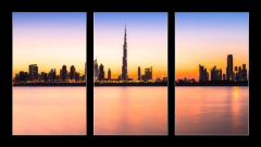 Obraz 3D tdln - 90 x 50 cm F_BS62073287 - Dubai skyline at dusk, UAE.