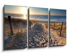 Obraz 3D tdln - 90 x 50 cm F_BS62704922 - sunshine over path to beach in North sea