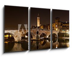 Obraz   Verona, il Ponte Pietra di notte, 90 x 50 cm