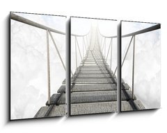 Obraz 3D tdln - 90 x 50 cm F_BS62972364 - Rope Bridge Above The Clouds - Lanov most nad mraky