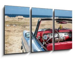 Obraz   cuban vintage car parked on the seacost in havana, 90 x 50 cm