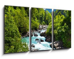 Obraz 3D tdln - 90 x 50 cm F_BS63640355 - Vivid Swiss landscape with  pure river stream
