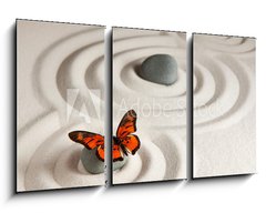 Obraz 3D tdln - 90 x 50 cm F_BS63675122 - Zen rocks with butterfly - Zen skly s motlem