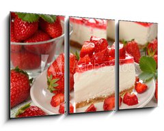 Obraz 3D tdln - 90 x 50 cm F_BS64315819 - strawberry cheesecake