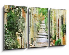 Obraz 3D tdln - 90 x 50 cm F_BS64960095 - charming streets of mediterranian, artistic picture