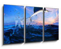 Obraz   sailfish flying over blue sea ocean, 90 x 50 cm