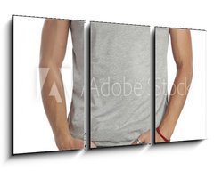 Obraz   man wearing blank t shirt. Isolated on white., 90 x 50 cm