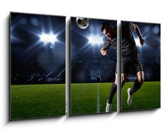 Obraz 3D tdln - 90 x 50 cm F_BS66124797 - Hispanic Soccer Player heading the ball - Hispnsk fotbalista m m