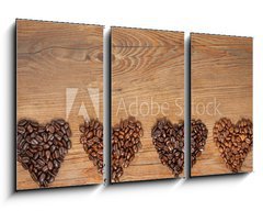 Obraz 3D tdln - 90 x 50 cm F_BS68189159 - Coffee Bean Hearts