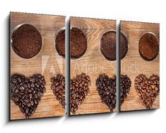Obraz   Coffee Beans and Ground Coffee, 90 x 50 cm