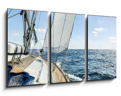 Obraz 3D tdln - 90 x 50 cm F_BS68717744 - Yacht sail in the Atlantic ocean at sunny day cruise