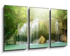 Obraz 3D tdln - 90 x 50 cm F_BS69089073 - Deep forest waterfall - Hlubok lesn vodopd