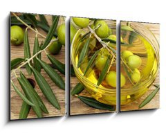 Obraz 3D tdln - 90 x 50 cm F_BS69210811 - olive oil and olives - olivov olej a olivy