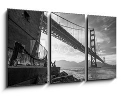 Obraz 3D tdln - 90 x 50 cm F_BS69777803 - Golden Gate Bridge Black and White