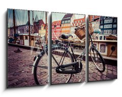 Obraz 3D tdln - 90 x 50 cm F_BS69979170 - Classic vintage retro city bicycle in Copenhagen, Denmark