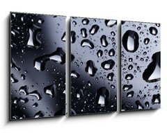 Obraz   abstract water drops on polished stainless steel surface, 90 x 50 cm