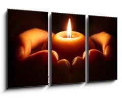 Obraz   prayer  candle in hands, 90 x 50 cm