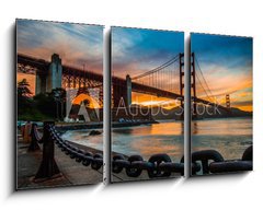 Obraz 3D tdln - 90 x 50 cm F_BS72399300 - burning sky over Golden gate Bridge