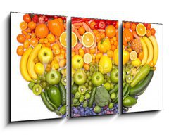 Obraz 3D tdln - 90 x 50 cm F_BS73421875 - Rainbow heart of fruits and vegetables - Duhov srdce ovoce a zeleniny