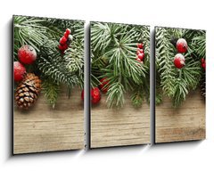 Obraz   Christmas tree branches background, 90 x 50 cm