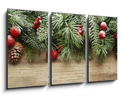 Obraz 3D tdln - 90 x 50 cm F_BS73500811 - Christmas tree branches background - Vnon stromky vtve pozad