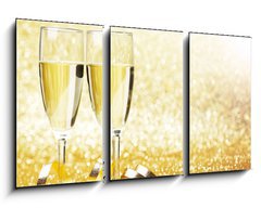 Obraz 3D tdln - 90 x 50 cm F_BS73942789 - Champagne and bow - ampask a luk