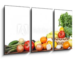 Obraz 3D tdln - 90 x 50 cm F_BS75554730 - Fruits and vegetables isolated white background - Ovoce a zelenina izolovan na blm pozad