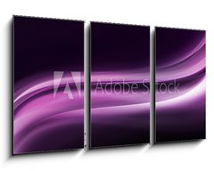 Obraz 3D tdln - 90 x 50 cm F_BS75647079 - fioletowe fale na czarnym tle