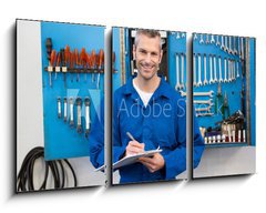 Obraz 3D tdln - 90 x 50 cm F_BS76802696 - Smiling mechanic looking at camera