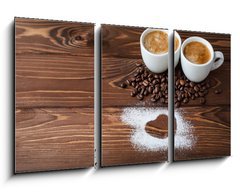 Obraz 3D tdln - 90 x 50 cm F_BS76842456 - espresso coffee with sugar powdered heart