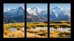 Obraz 3D tdln - 90 x 50 cm F_BS77312300 - Eiger, Mnch und Jungfrau