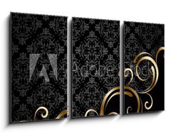 Obraz 3D tdln - 90 x 50 cm F_BS78110986 - Black and golden background 3