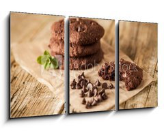 Obraz 3D tdln - 90 x 50 cm F_BS78546339 - Double chocolate chip cookies - Dvojit okoldov cookie