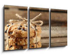 Obraz 3D tdln - 90 x 50 cm F_BS78640228 - Tasty cookies on rustic wooden background - Chutn cookies na rustiklnm devnm pozad